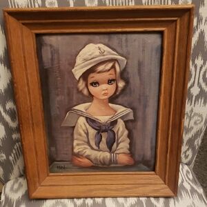 Vintage Sailor Girl Framed Art 8x10 By EDEN